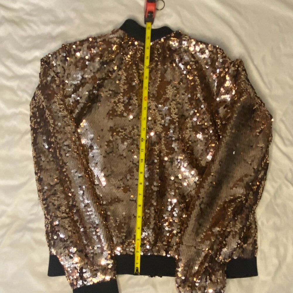Project Runway Rose Gold Sequin Bomber Jacket - Picture 7 of 7